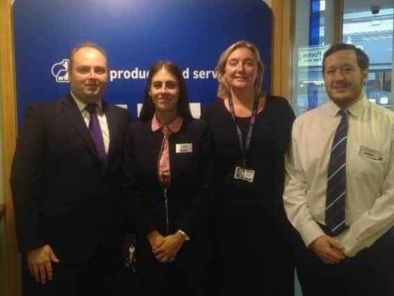 David Mackintosh, MP for Northampton South, visiting the Abington Street branch of Nationwide