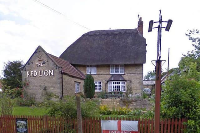 The Red Lion pub in Yardley Hastings, photo credit Google Maps.
