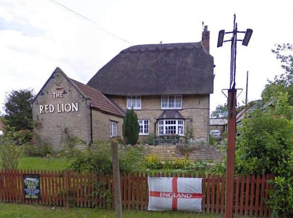The Red Lion pub in Yardley Hastings, photo credit Google Maps.