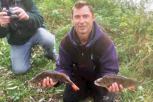 Wayne Robinson with some of his perch haul