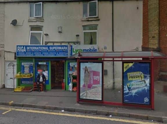 The Riga shop in Kettering Road, which Northamptonshire Police said had a history of illicit tobacco offences listed against it