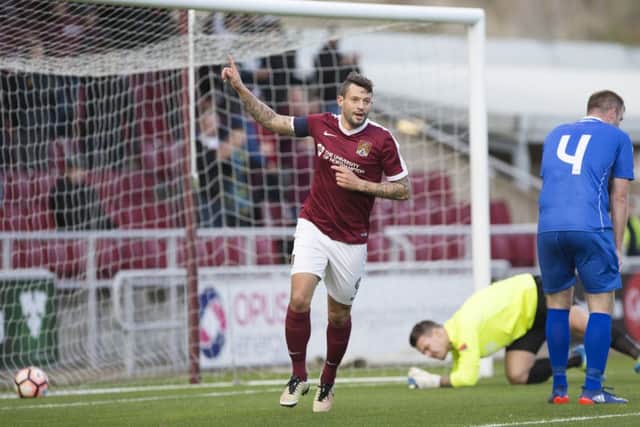 AT THE DOUBLE: Marc Richards now has four goals in two games. Pictures by Kirsty Edmonds