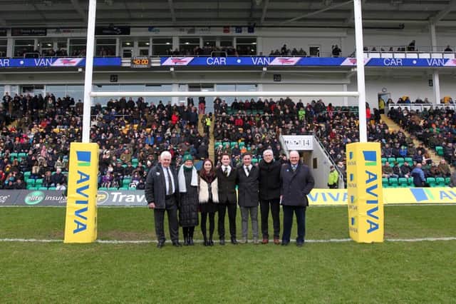 The official opening of the Barwell Stand at Franklin's Gardens in February this year. Northampton Borough Council gave the Saints a Â£5 million loan to build the stand.