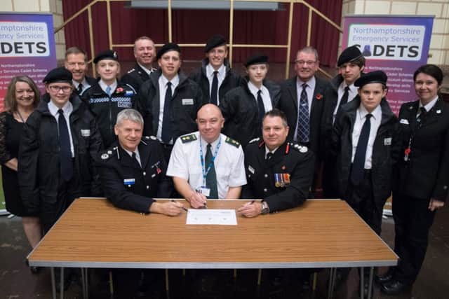 The Northamptonshire Emergency Services Cadets (NESC) scheme is launched at Northampton's Guildhall