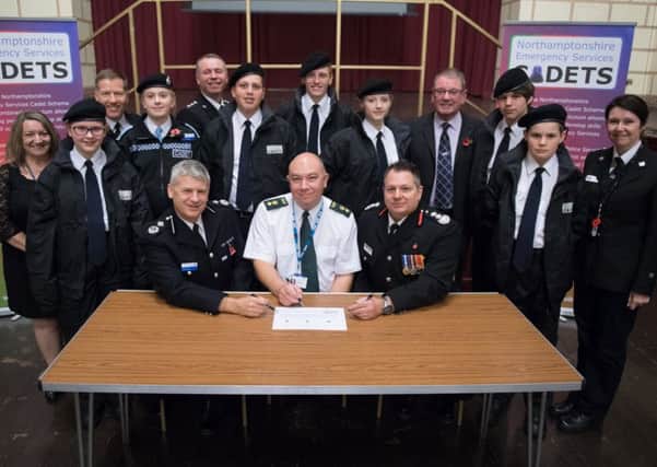 The Northamptonshire Emergency Services Cadets (NESC) scheme is launched at Northampton's Guildhall