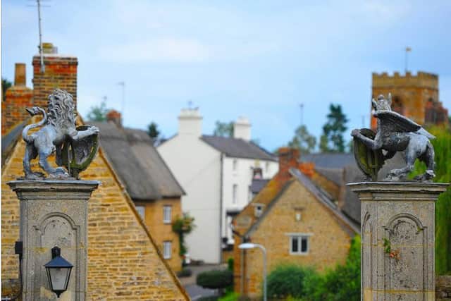 The antique lion sculpture, once sat atopt the gateposts to Boughton Park, has been stolen.