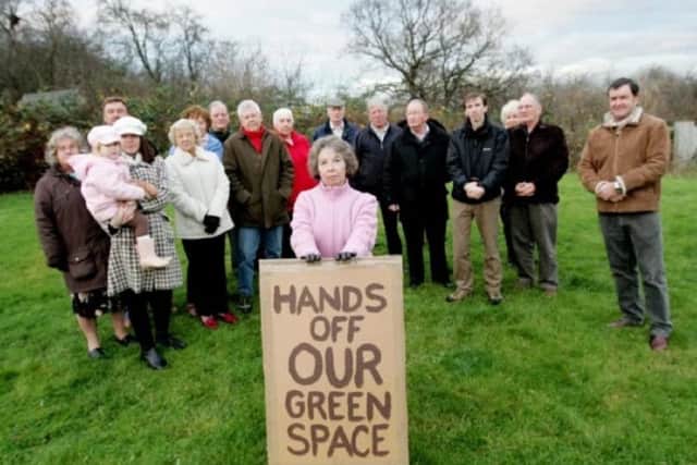 Lancaster Way residents protested against the Bovis Homes proposal back in 2013.
