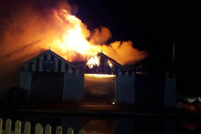 Pictures taken at the scene of the fire last night