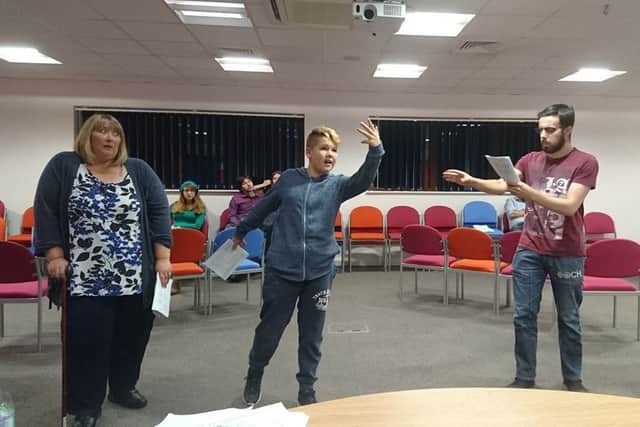 Duston Players in rehearsals for their pantomime
