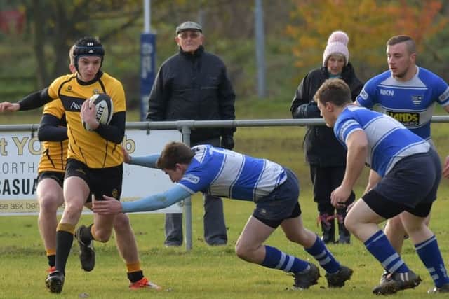 SEE YOU LATER - action from Casuals' 66-3 win over Aylestone St James (Pictures: Dave Ikin)