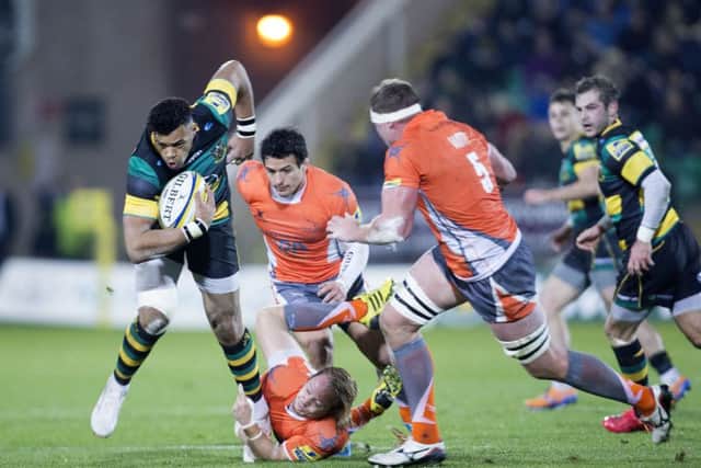 Luther Burrell tried to carry the fight to the Falcons in the second half (pictures: Kirsty Edmonds)