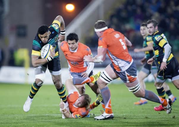 Luther Burrell tried to carry the fight to the Falcons in the second half (pictures: Kirsty Edmonds)
