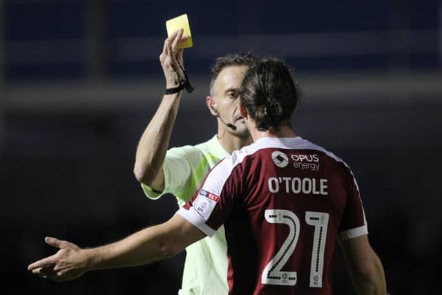 O'Toole was booked for dissent against Bolton - his 10th yellow of the season