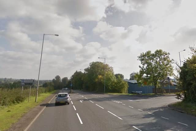 The junction of the A45 and Cavalry Hill in Weedon