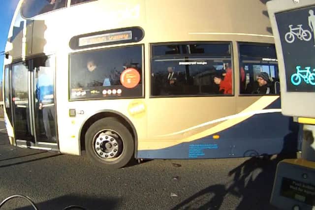 Stagecoach has apologised for the actions of the number 50 bus driver, caught on camera heading through a set of red lights in Sixfields.