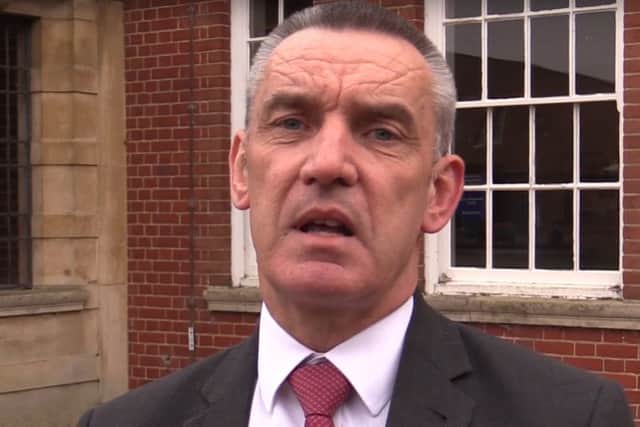 Detective Nick Gray speaking after the sentencing of David Russell today.