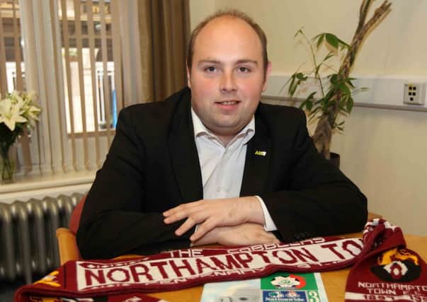 David Mackintosh with his Cobblers programme, ticket and scarf from 1997. ENGNNL00120130514164959