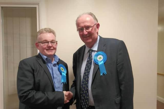 Leader of the Conservative council, Councillor Ian McCord and the new councillor for Grange Park, Councillor Andrew Grant
