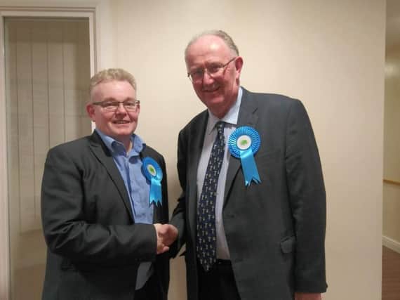 Leader of the Conservative council, Councillor Ian McCord and the new councillor for Grange Park, Councillor Andrew Grant