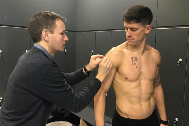 Alex Revell gets his flu jab