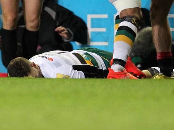 George North appeared to be knocked unconscious during the first half