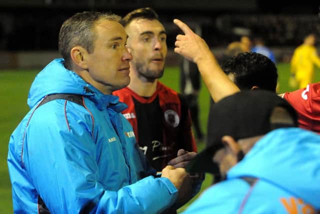 Kevin Wilkin saw his Brackley team beaten at Blackpool