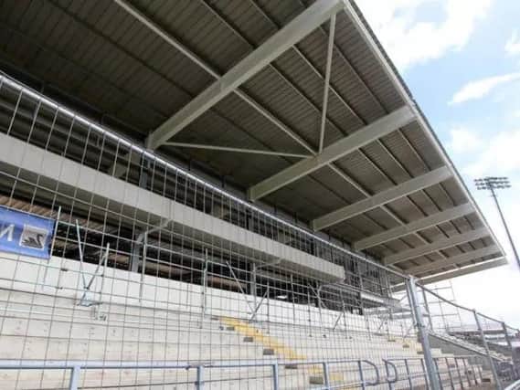 Library picture of the East Stand when redevelopment work halted