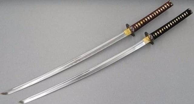 Two samurai swords similar to those taken