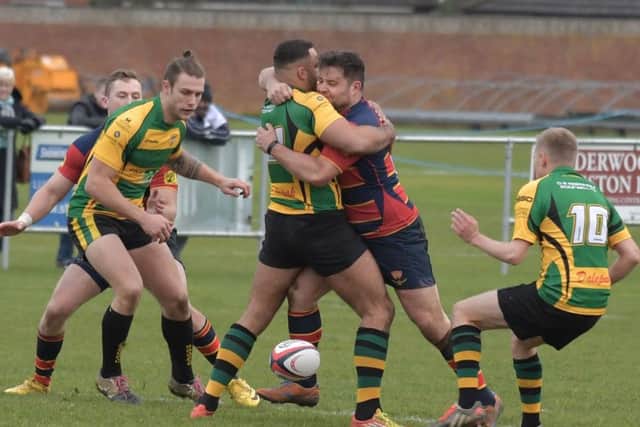 GIVE US A CUDDLE - action from ONs' win over Bugbrooke (Pictures: Dave Ikin)