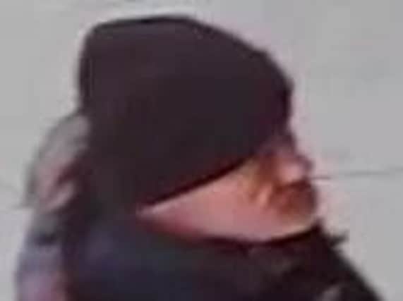 A CCTV image released by police in connection with the theft from Northampton Museum and Art Gallery