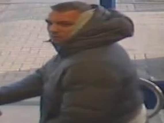Police want to trace this man in relation to an attempted robbery at a Northampton building society.