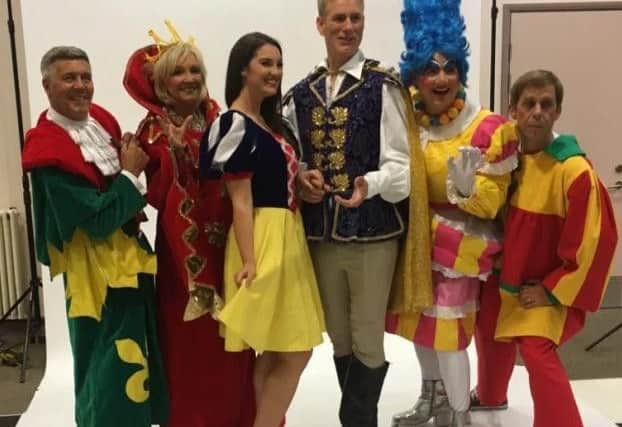 The cast of Snow White at The Deco Theatre in Northampton
