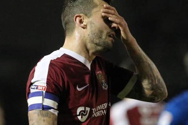 TOUGH ONE TO TAKE - Marc Richards shows his disappointment at the end of the defeat to Rochdale (Pictures: Sharon Lucey)