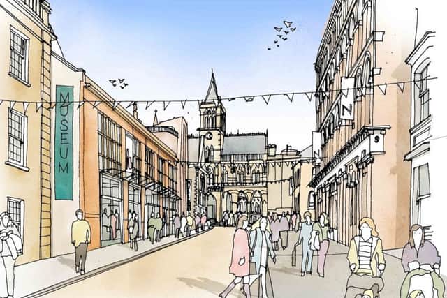 An artists' impression of the revamped museum in Guildhall Road.