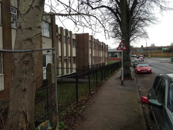 A man was taken to hospital following an assault in a block of flats in Trinity Avenue.