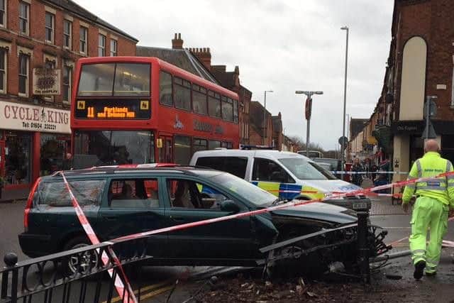 The crash scene In Kettering Road in Northampton on Friday December 23