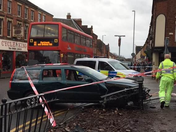 The crash scene In Kettering Road in Northampton on Friday December 23