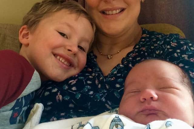 Max Perriss was born at 3.20am weighing 10lb 3oz.