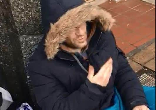 The homeless man helped by Laura and Jemma Fullthorpe