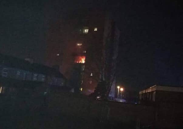 The image, taken by a member of the public, shows the fire at the Newlife building