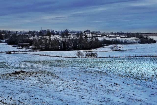 Snow at Pitsford. The MET Office has used a yellow weather warning for tomorrow.