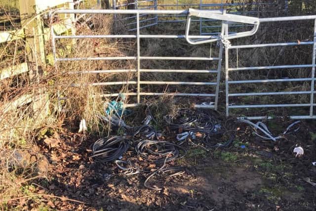 Reels of copper cabling on Duston Mill Lane
