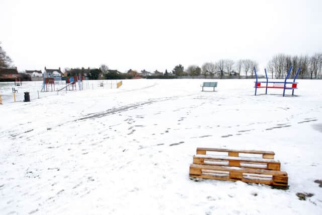 GV of Finedon Rec where the football was cancelled due to snow. SPORT, ET SPORTSDESK.