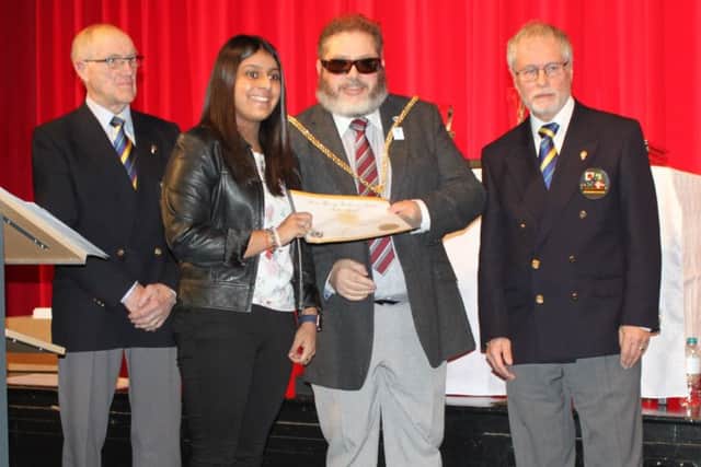 Lions Club members and the Mayor of Northampton awarded certificates to volunteers