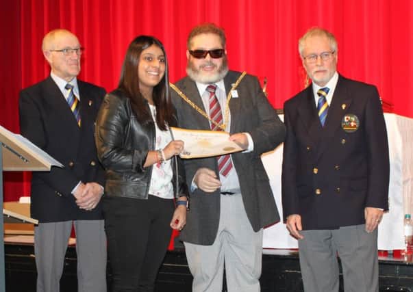 Lions Club members and the Mayor of Northampton awarded certificates to volunteers