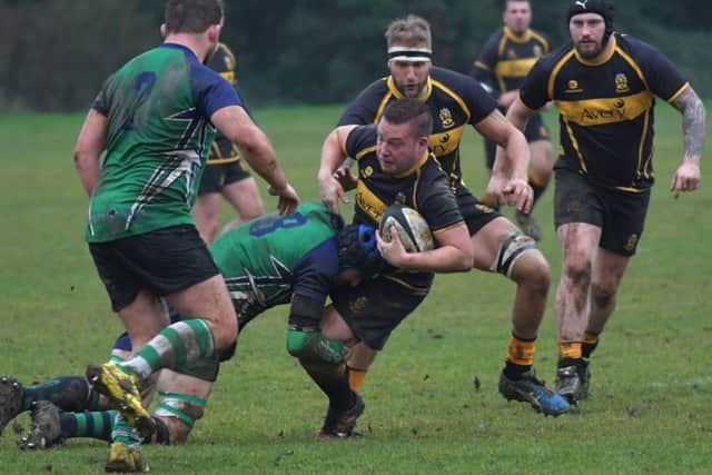 Action from the clash between Casuals and Long Buckby at Rushmills, which the visitors won 19-0  (Pictures: Dave Ikin)