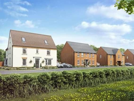 An artist's impression of the new homes being built in Earls Barton by housing developer, David Wilson Homes