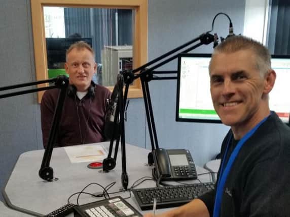 Producer Andy Johnson, pictured with presenter Mark Simons