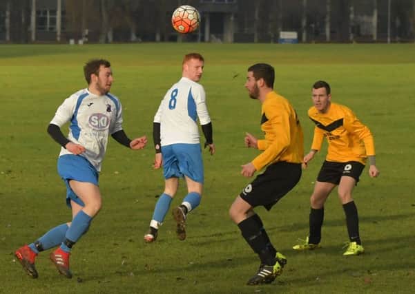 Action from Fotogold's 5-2 win over Irthlingborough Rangers in division three (Pictures: Dave Ikin)