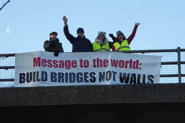 The activists today. Picture by Paul Crofts.